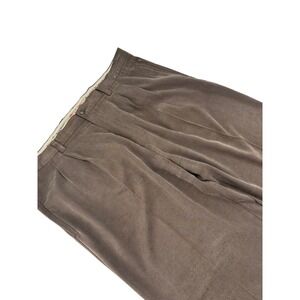 Tommy Bahama Dress Pants Mens 40x30 Relax Pleated Brown 100% Silk Trousers